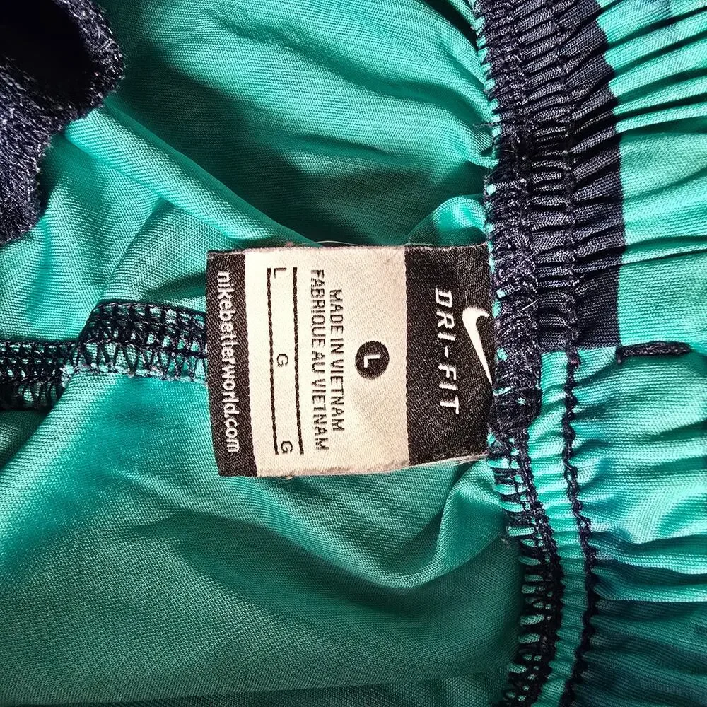 Nike Dri Fit Boys Long Shorts Navy Green Size Large Waist 23